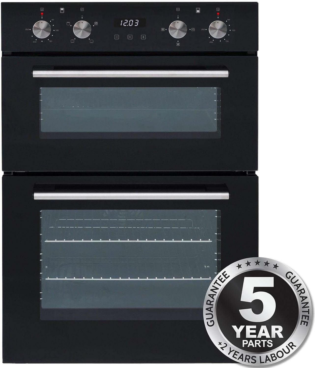 SIA AMZDO102 60cm Black Built In Double Electric True Fan Oven Digital Timer - Amazing Gadgets Outlet