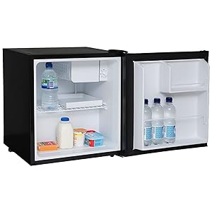 SIA AMZTT01BL 49 Litre Black Counter Table Top Mini Drinks Fridge With Ice Box - Amazing Gadgets Outlet