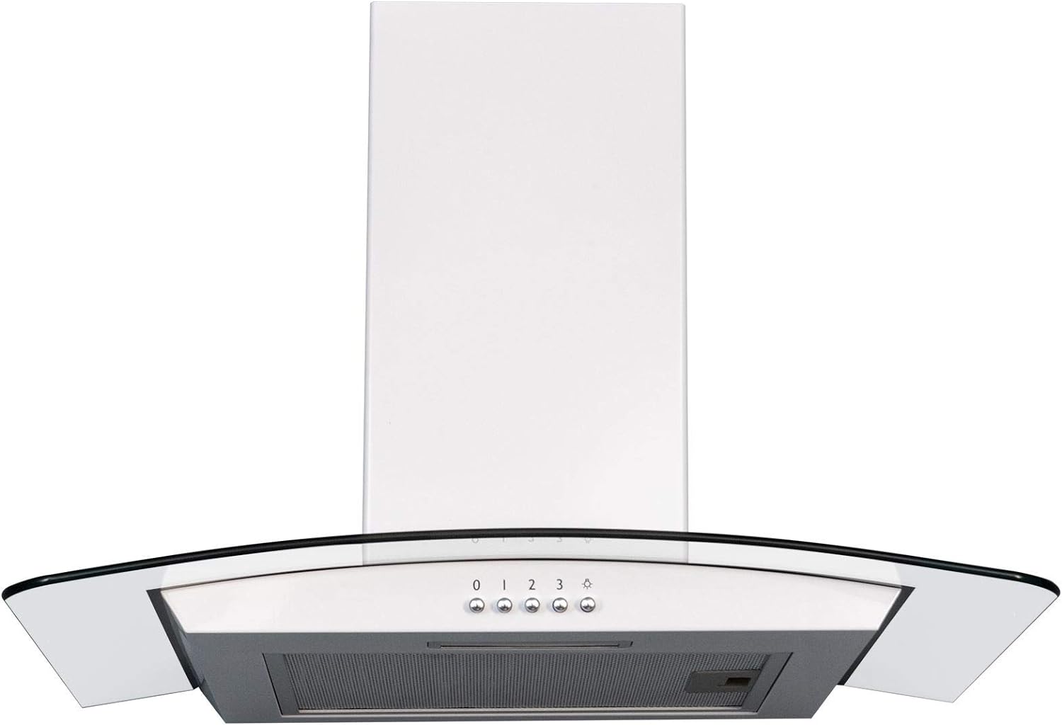 SIA CGH60WH 60cm White Curved Glass Chimney Cooker Hood Kitchen Extractor Fan - Amazing Gadgets Outlet
