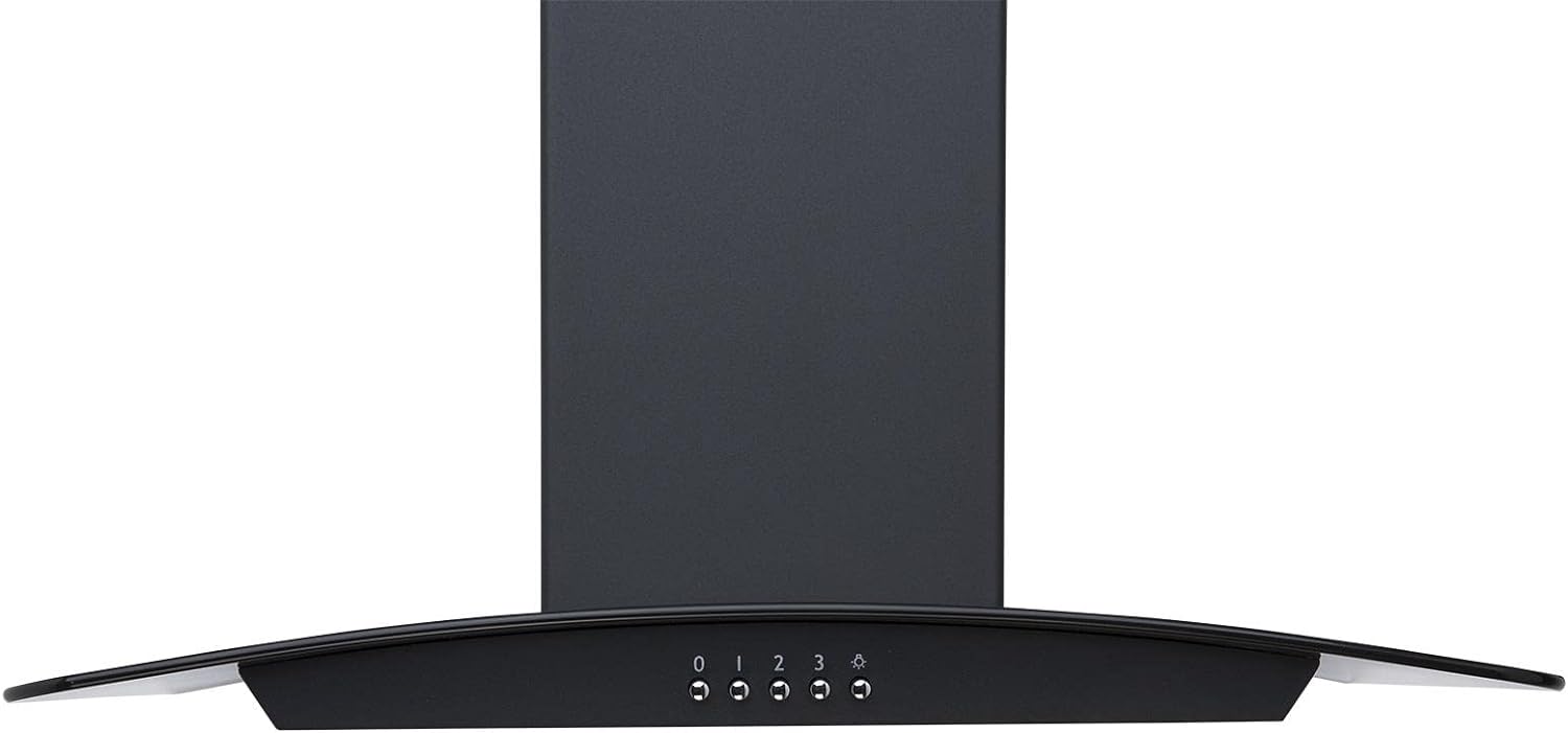SIA CGHS60BL 60cm Curved Black Glass Cooker Hood Kitchen Extractor Fan - Amazing Gadgets Outlet