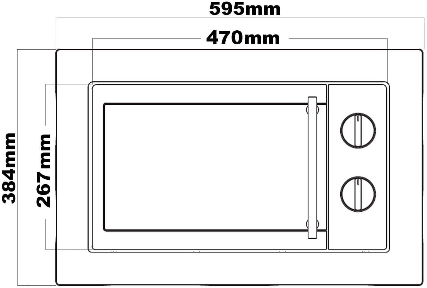 SIA Integrated Microwave Oven, 20L Stainless Steel Built In - BIM10SS - Amazing Gadgets Outlet