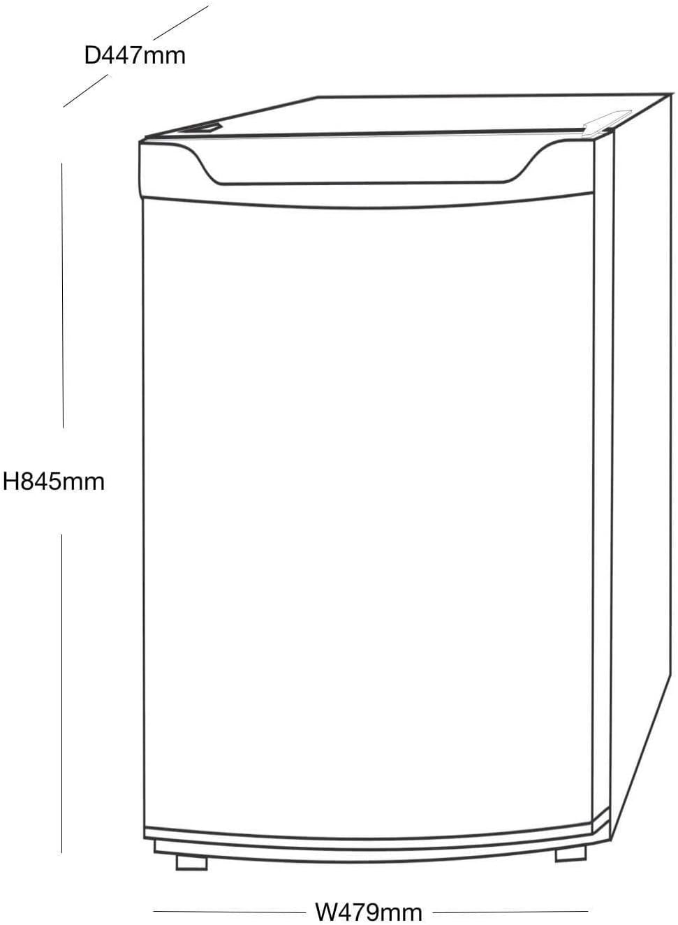 SIA LFS01WH 48cm White Freestanding 91L Under Counter Larder Fridge - Amazing Gadgets Outlet