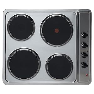 SIA PHP601SS 60cm Stainless Steel Solid Plate 4 Zone Electric Easy Clean Hob - Amazing Gadgets Outlet