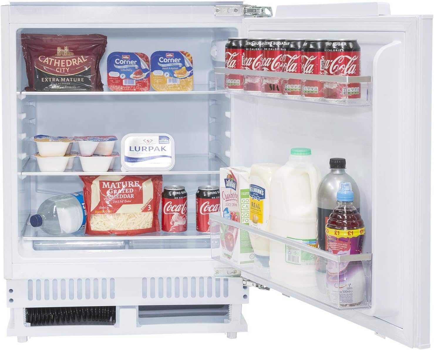 SIA RFU101 60cm 136L White Integrated Under Counter Fridge With Auto Defrost With Metal Back - Amazing Gadgets Outlet