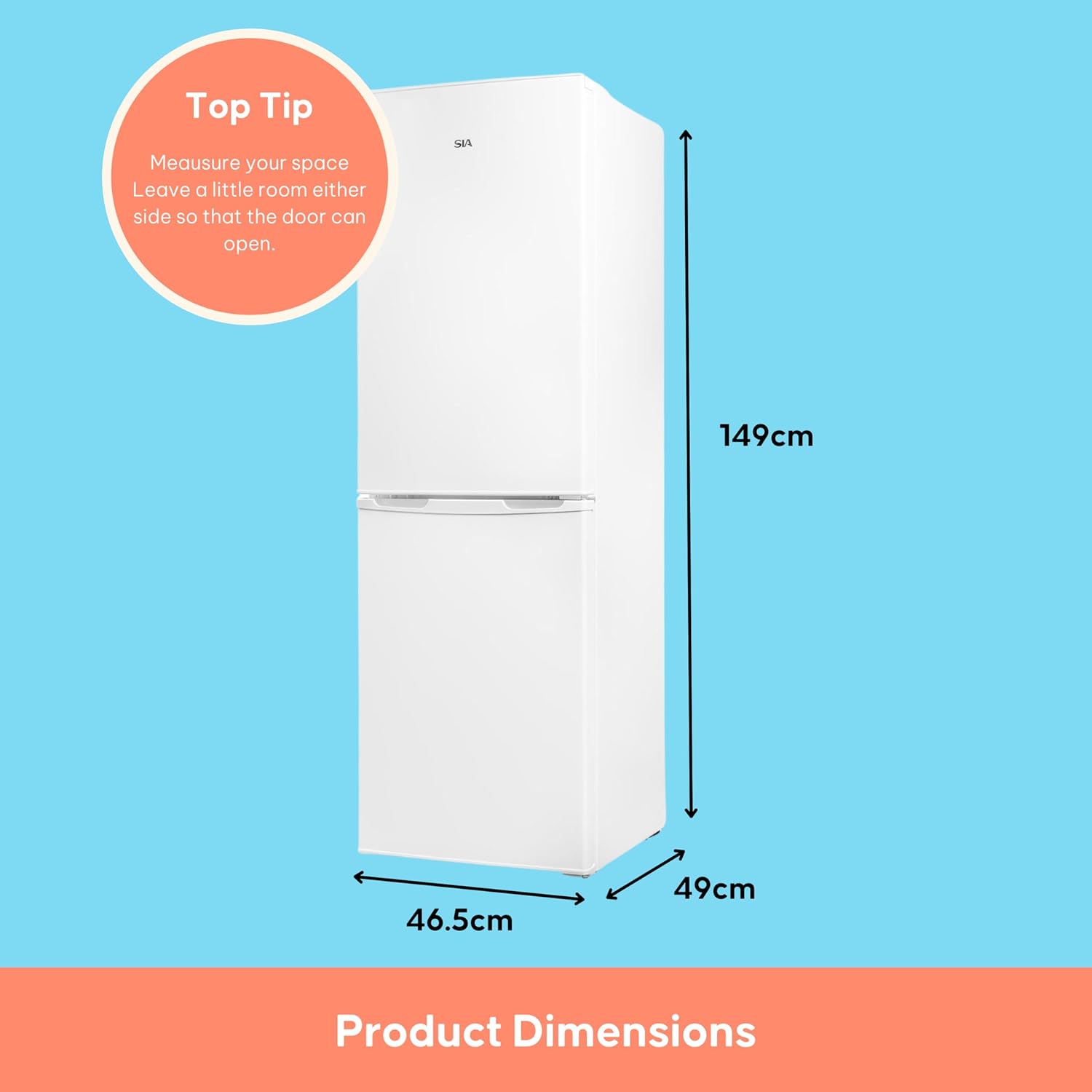 SIA SFF1490W 60/40 Split Freestanding 153L Combi Fridge Freezer with 4* Freezer Compartment in White, Includes 2 Years Parts & Labour Warranty   Import  Single ASIN  Import  Multiple ASIN ×Product customization General Description Gall - Amazing Gadgets Outlet
