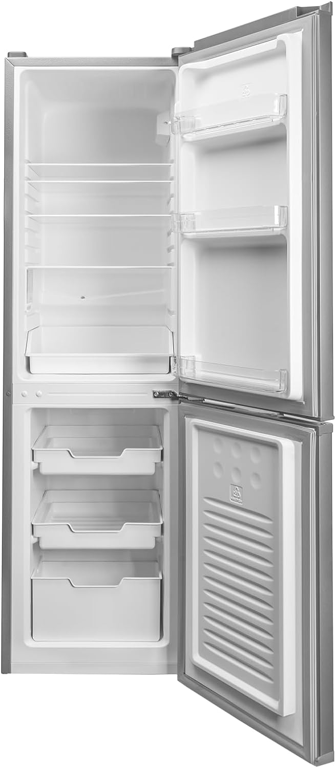 SIA SFF1570SI Freestanding stylish silver combi fridge freezer 182L capacity, 3 shelves, 3 freezer compartments, reversible door, adjustable legs, W474 x D528 x H1570, 2 year manufacturers guarantee - Amazing Gadgets Outlet