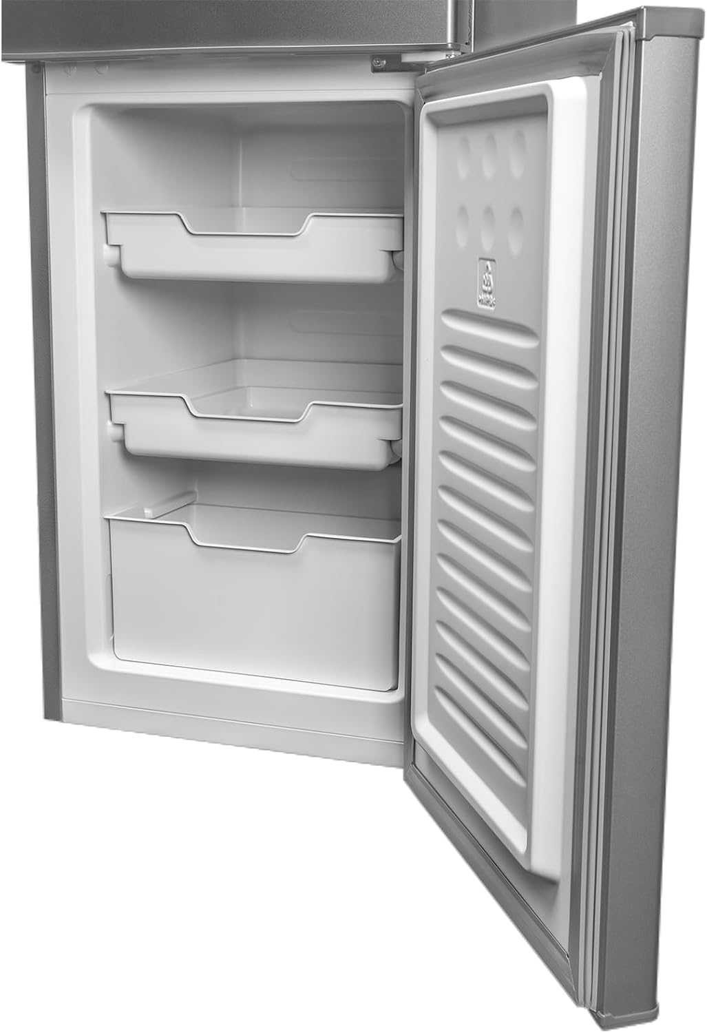 SIA SFF1570SI Freestanding stylish silver combi fridge freezer 182L capacity, 3 shelves, 3 freezer compartments, reversible door, adjustable legs, W474 x D528 x H1570, 2 year manufacturers guarantee - Amazing Gadgets Outlet
