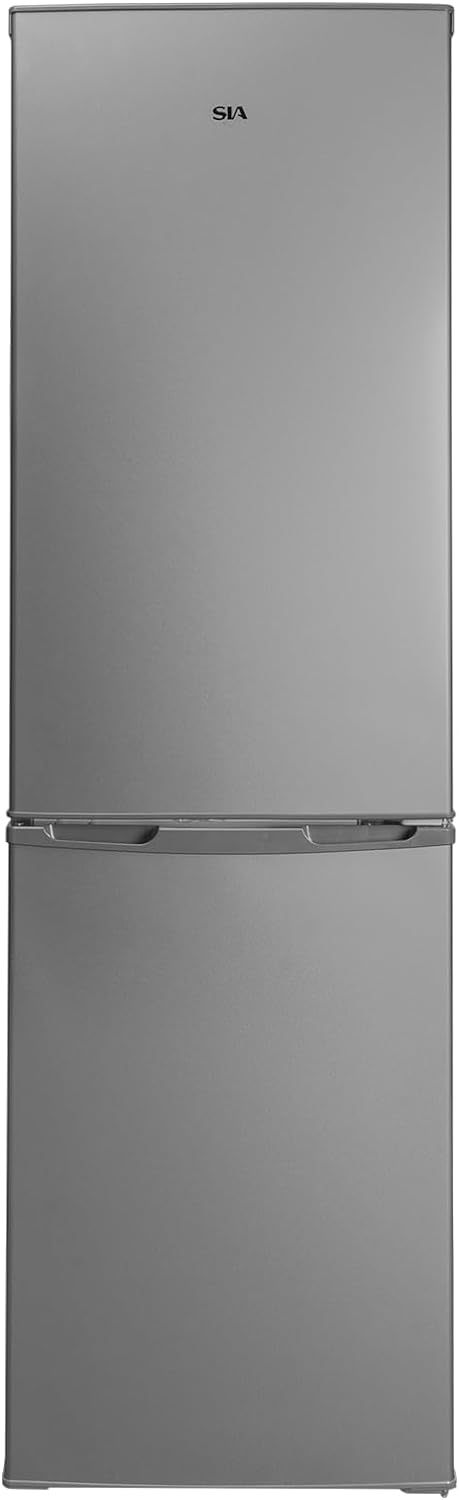 SIA SFF1570SI Freestanding stylish silver combi fridge freezer 182L capacity, 3 shelves, 3 freezer compartments, reversible door, adjustable legs, W474 x D528 x H1570, 2 year manufacturers guarantee - Amazing Gadgets Outlet