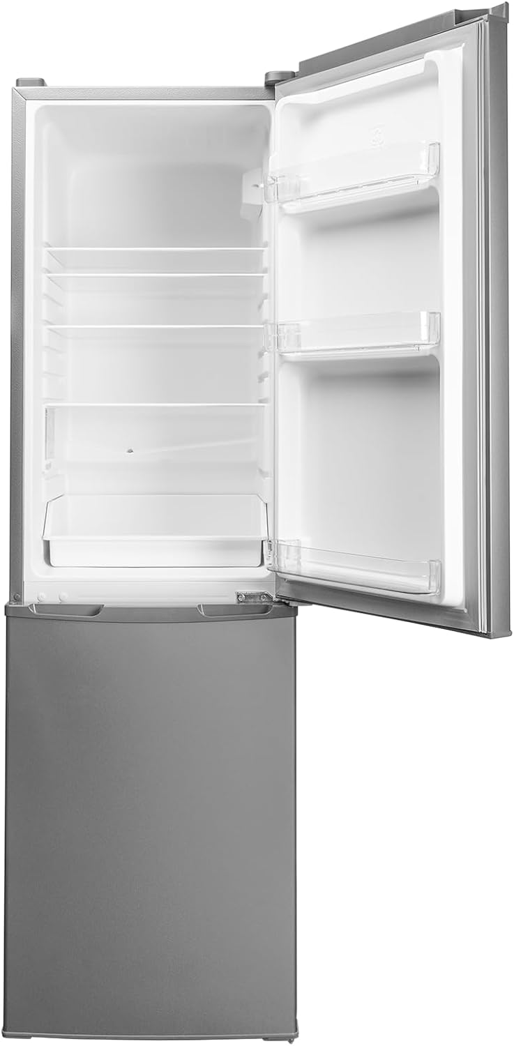 SIA SFF1570SI Freestanding stylish silver combi fridge freezer 182L capacity, 3 shelves, 3 freezer compartments, reversible door, adjustable legs, W474 x D528 x H1570, 2 year manufacturers guarantee - Amazing Gadgets Outlet