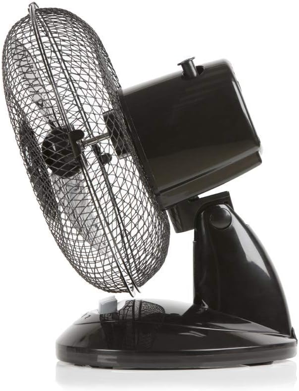 Signature S40008B Portable 9 Inch Oscillating Desk Fan with Adjustable Tilt, 3 Plastic Blades, 2 Speed Settings, Black - Amazing Gadgets Outlet