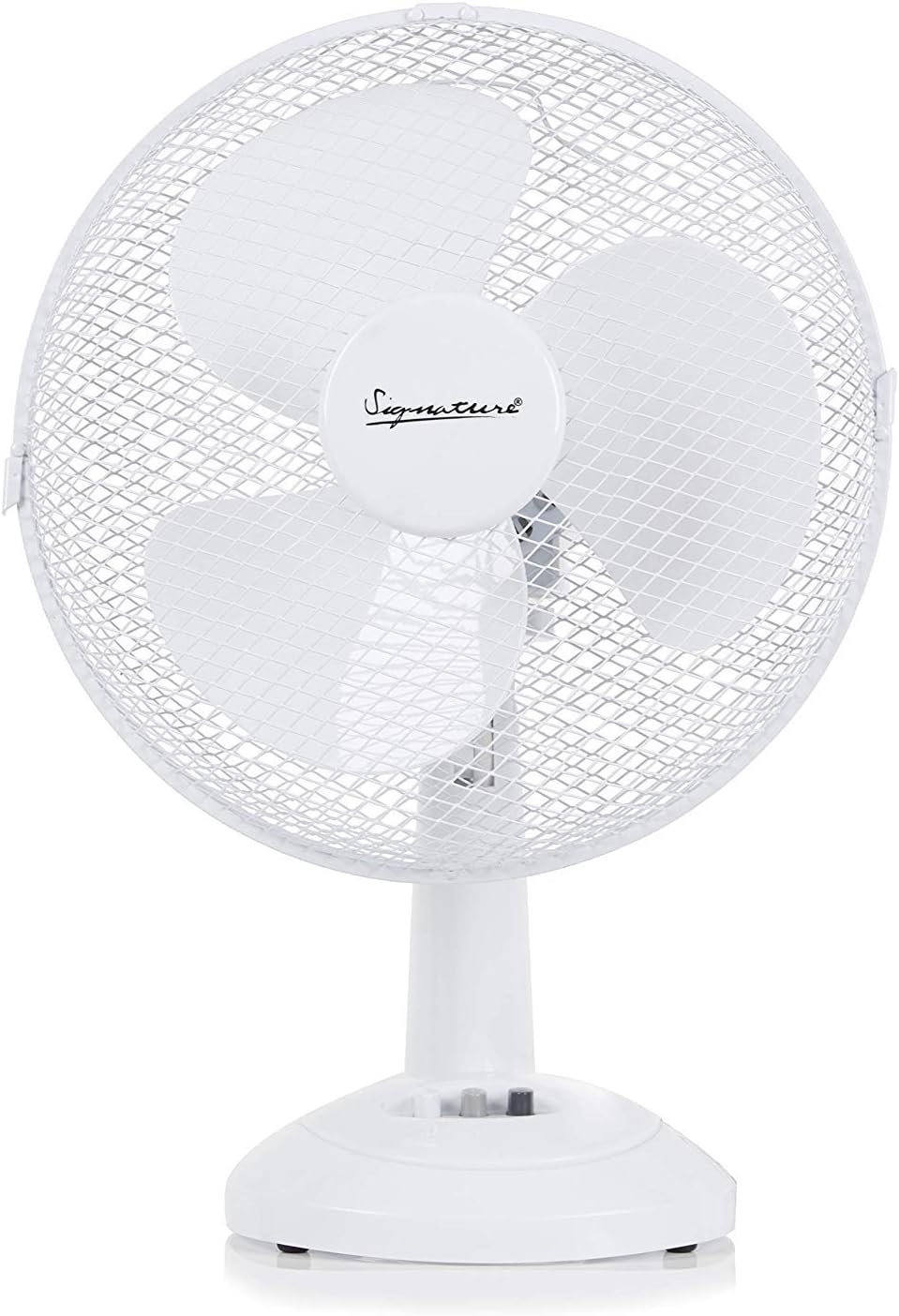 Signature S40008B Portable 9 Inch Oscillating Desk Fan with Adjustable Tilt, 3 Plastic Blades, 2 Speed Settings, Black - Amazing Gadgets Outlet