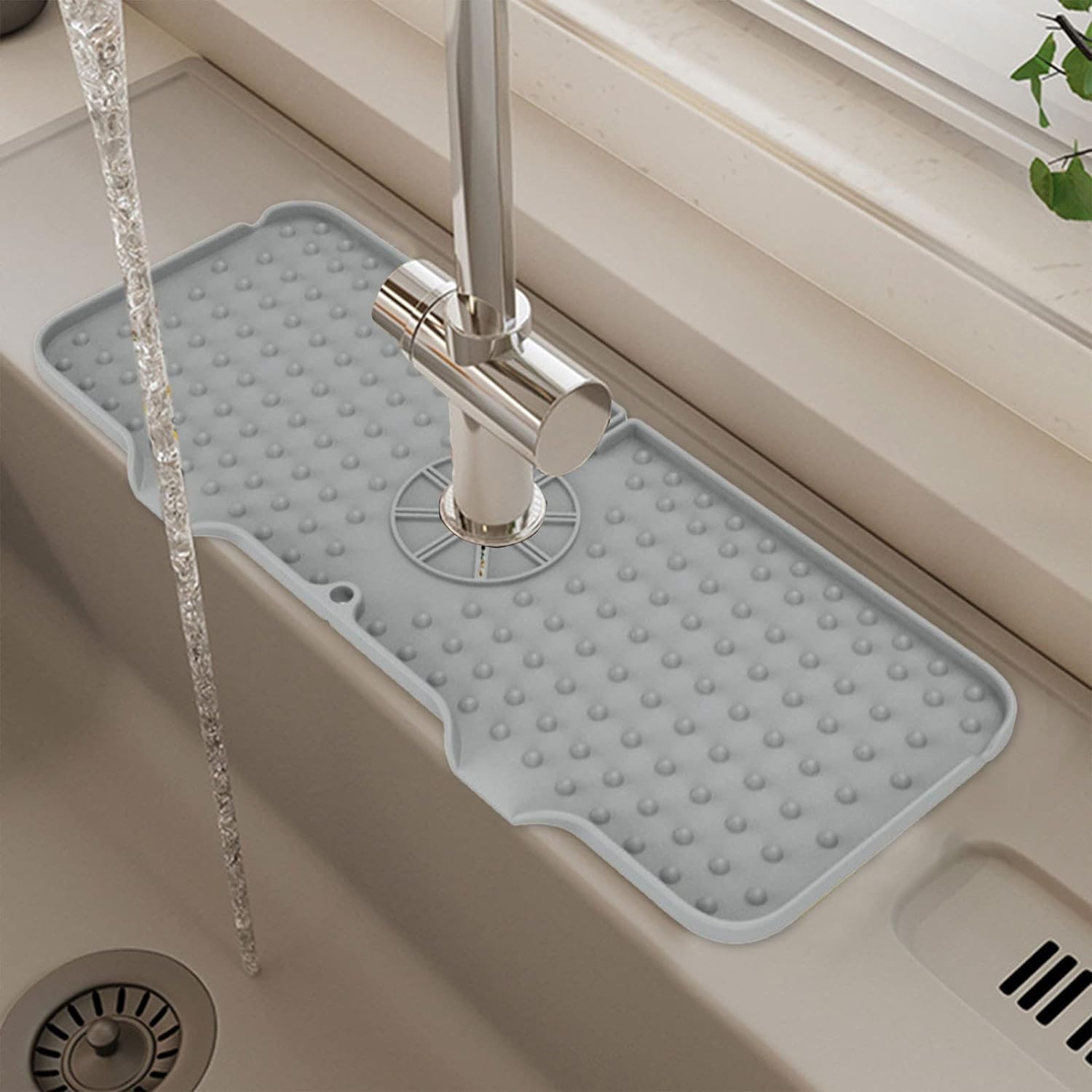 Silicone Sink Faucet Mat, Silicone Sink Guard, Splashing Guard Draining Pad Slope - Style Design Soft Foldable Reusable Easy to Clean for Kitchen, Bathroom, Laundry, Sink Lightning Deals #6 - Amazing Gadgets Outlet