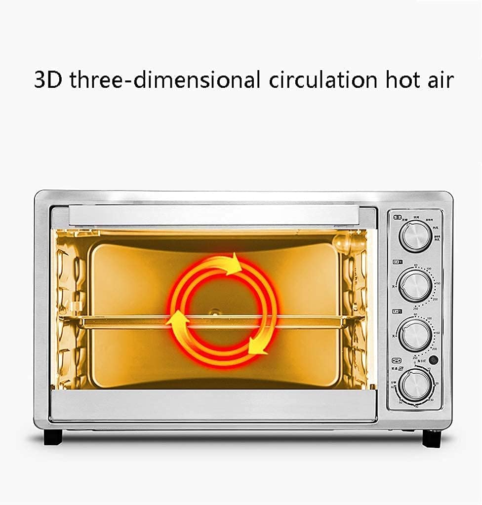 Silver Mini Oven with Adjustable Temperature Multifunctional Hot Air Circulation Rotary Baking Electric Oven - Amazing Gadgets Outlet