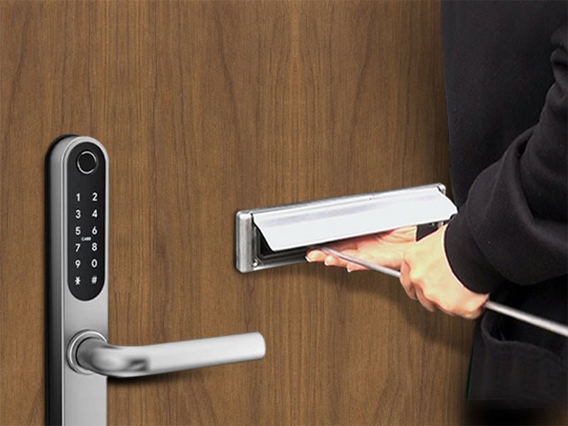 Simpled Double - Side Weatherproof Smart Lock Touch, 7 - in - 1, Fingerprint Keyless Security Entry Door Lock, Bluetooth Electronic Deadbolt, Smartphone Access - Designed for The UK Weather, Silver - Amazing Gadgets Outlet