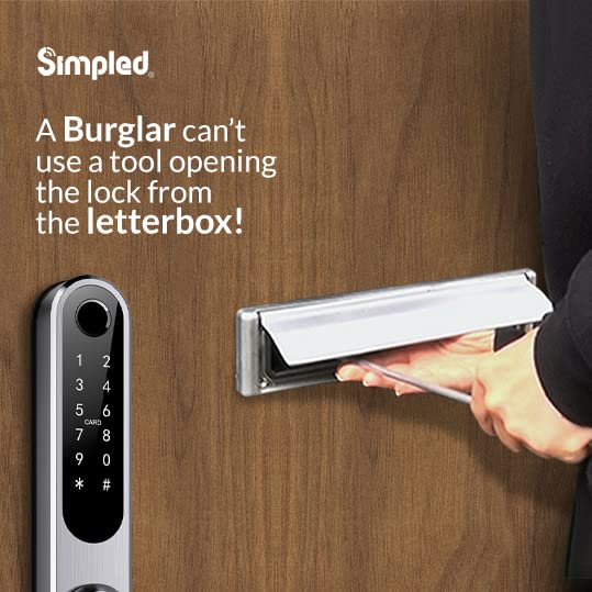 Simpled Double - Side Weatherproof Smart Lock Touch, 7 - in - 1, Fingerprint Keyless Security Entry Door Lock, Bluetooth Electronic Deadbolt, Smartphone Access - Designed for The UK Weather, Silver - Amazing Gadgets Outlet