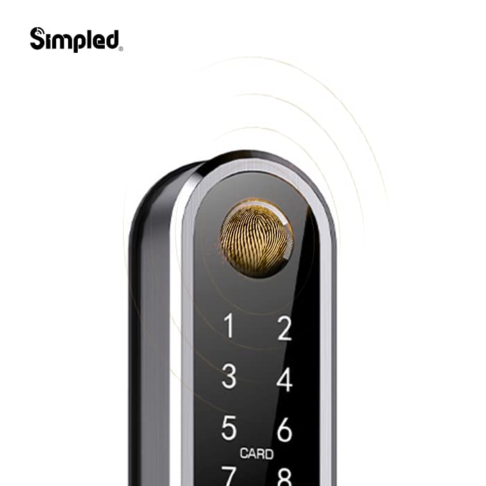 Simpled Double - Side Weatherproof Smart Lock Touch, 7 - in - 1, Fingerprint Keyless Security Entry Door Lock, Bluetooth Electronic Deadbolt, Smartphone Access - Designed for The UK Weather, Silver - Amazing Gadgets Outlet