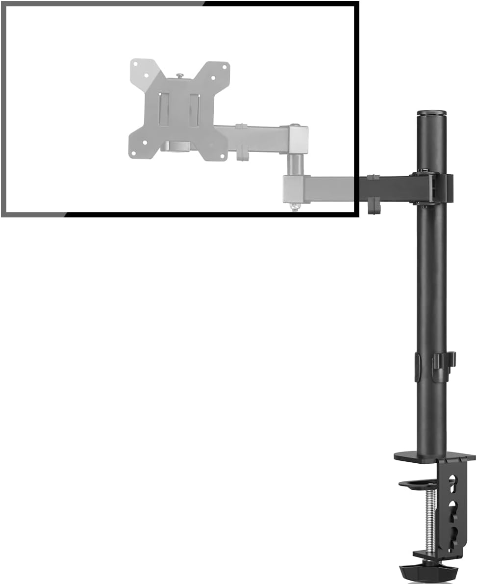 Single Monitor Arm Desk Mount, Max. Load 10kg, Adjustable Mount with Tilt Swivel Rotation for 13 - 32 inch LCD LED Screens, 2 Mouting Options, Vesa 75x75/100x100mm - Amazing Gadgets Outlet