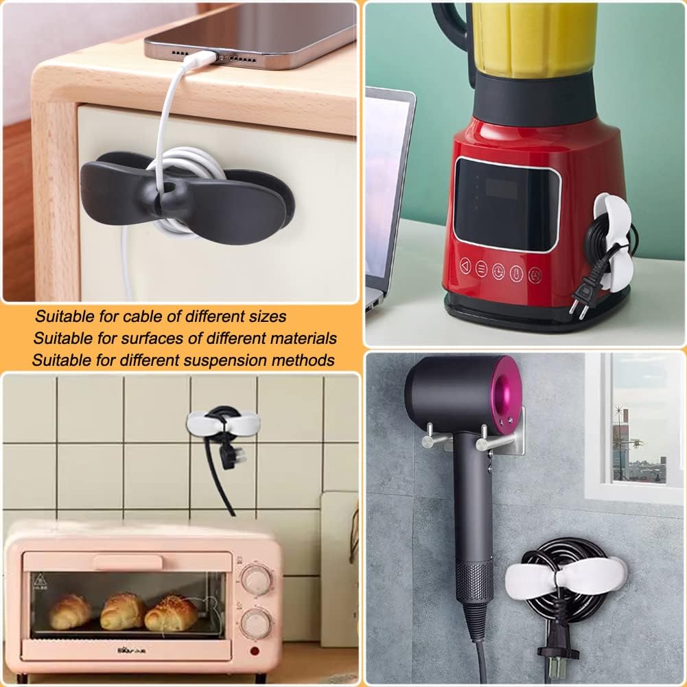 SisBroo Cord Organizer for Appliances, 4PCS Kitchen Appliance Cord Winder Cord Organizers, Cord Holder Cord Wrapper for Appliances Stick on Pressure Cooker, Mixer, Blender, Coffee Maker, Air Fryer - Amazing Gadgets Outlet