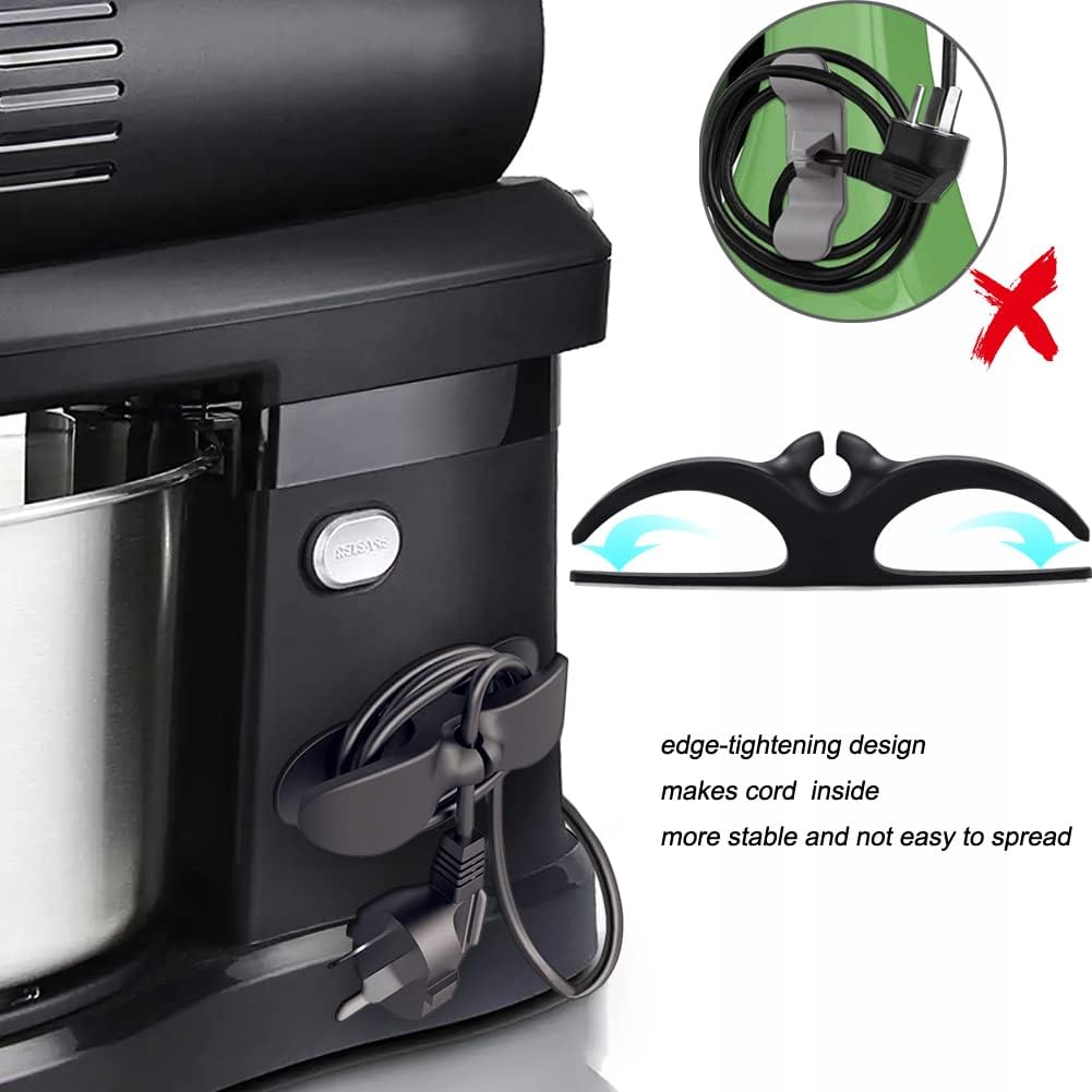 SisBroo Cord Organizer for Appliances, 4PCS Kitchen Appliance Cord Winder Cord Organizers, Cord Holder Cord Wrapper for Appliances Stick on Pressure Cooker, Mixer, Blender, Coffee Maker, Air Fryer - Amazing Gadgets Outlet