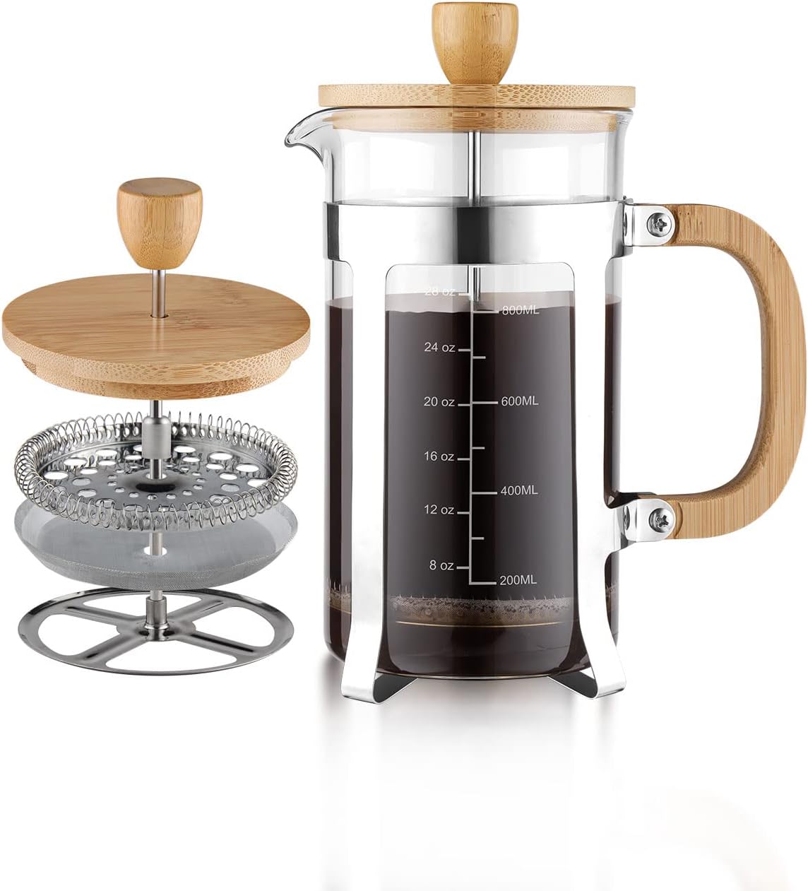 Sivaphe Cafetiere 1000ml, French Press Coffee Maker, Coffee Plunger 34oz 4 Cups, Large Tea Press Borosilicate Glass Gift - Amazing Gadgets Outlet