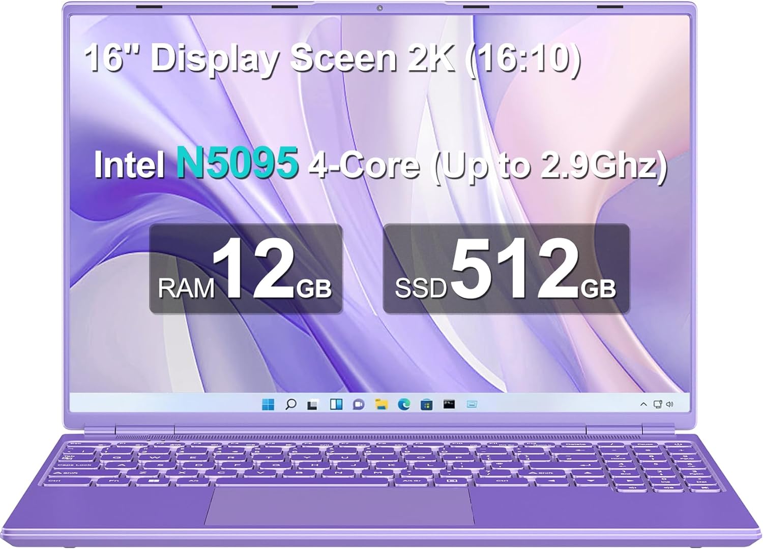 SJMCGC/AOCWEI Laptop 16 Inch Intel N5095 Up to 2.9Ghz, Win 11 Gaming Laptop 12GB RAM 512GB SSD Extension 1TB, Laptops Support 5G WiFi丨BT 4.2丨Cooling Fan丨1920*1200丨Mouse And Keyboard Protector - Blue - Amazing Gadgets Outlet