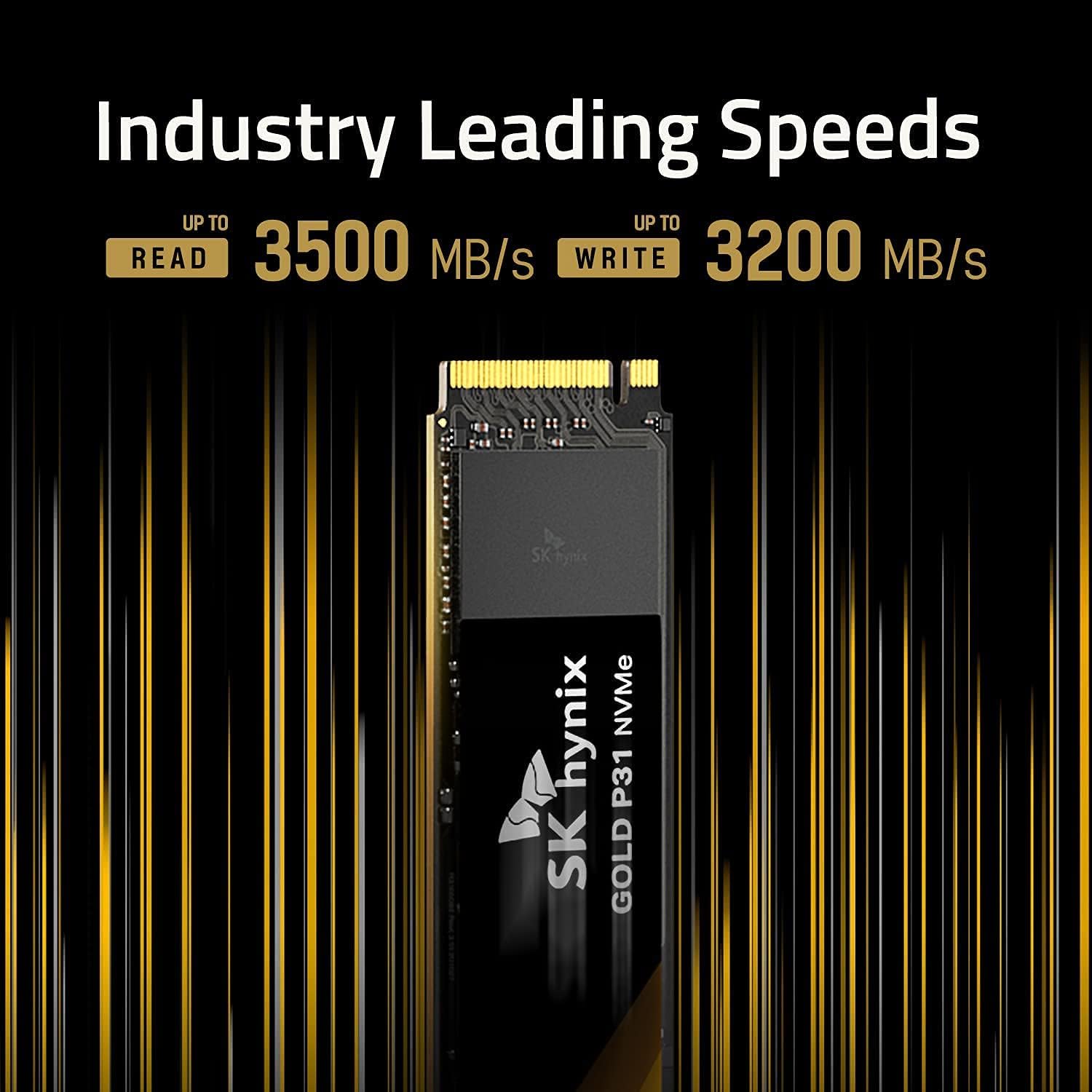 SK Hynix Gold P31 500GB PCIe NVMe Gen3 M.2 2280 Internal SSD | Up to 3500MB/S | Compact M.2 SSD Form Factor SSD | Internal Solid State Drive with 128 - Layer NAND Flash - Amazing Gadgets Outlet