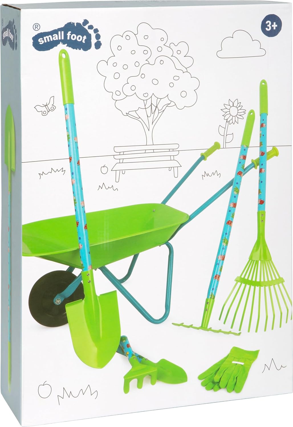 Small Foot 12014 Large Garden Set Made of Wood and Metal, with Wheelbarrow, Spade, Rake and Much More Toys, Multicoloured   Import  Single ASIN  Import  Multiple ASIN ×Product customization General Description Gallery Reviews Variati - Amazing Gadgets Outlet