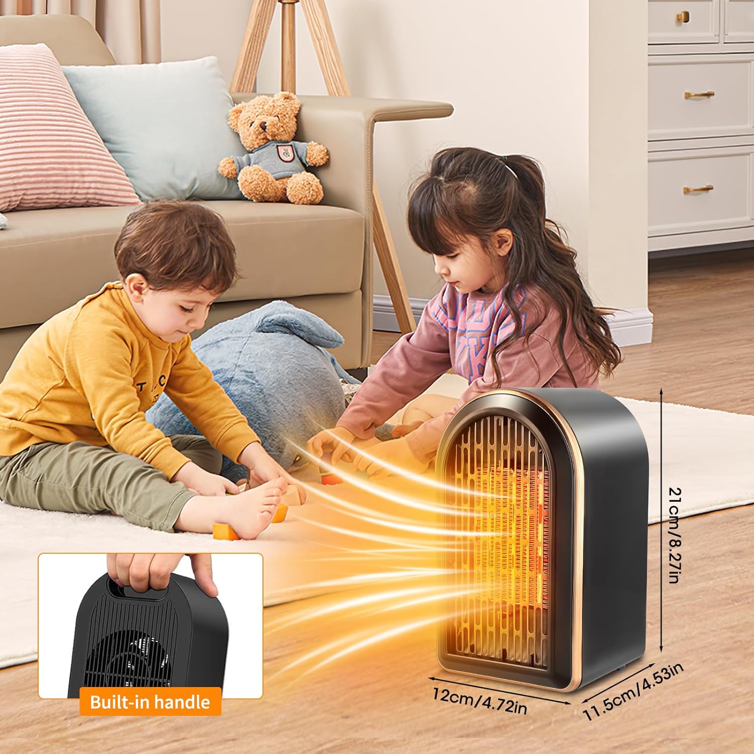 Small heater for Room,Energy Efficient Space Mini Heater,Electric Fan Heater,Space Heater for Indoor Use,Portable Electric Heater,2 Modes Thermostat,Space Small Heaters for Room Bedroom Office Desk - Amazing Gadgets Outlet