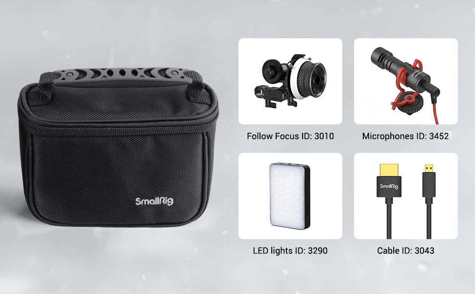 SMALLRIG Camera Storage Bag, Camera Protective Carrying Case, Nylon Handbag Storage Box with Breathable Mesh, Double Zip Design (Black) - 3704 - Amazing Gadgets Outlet