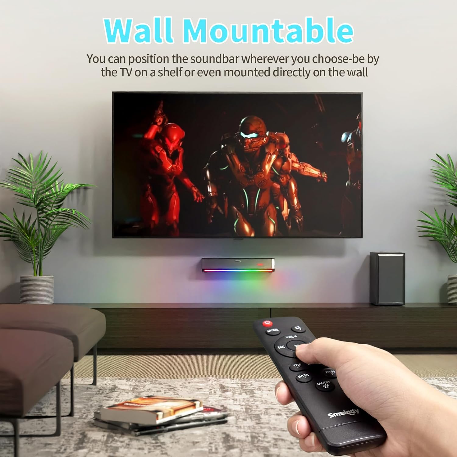 Smalody TV Speakers, Home Theater Speaker Wireless Audio Sound bar TV Speaker + Bass Subwoofer, Bluetooth Enabled/Optical/AUX/COAXIAL Inputs/Remote Control - Amazing Gadgets Outlet