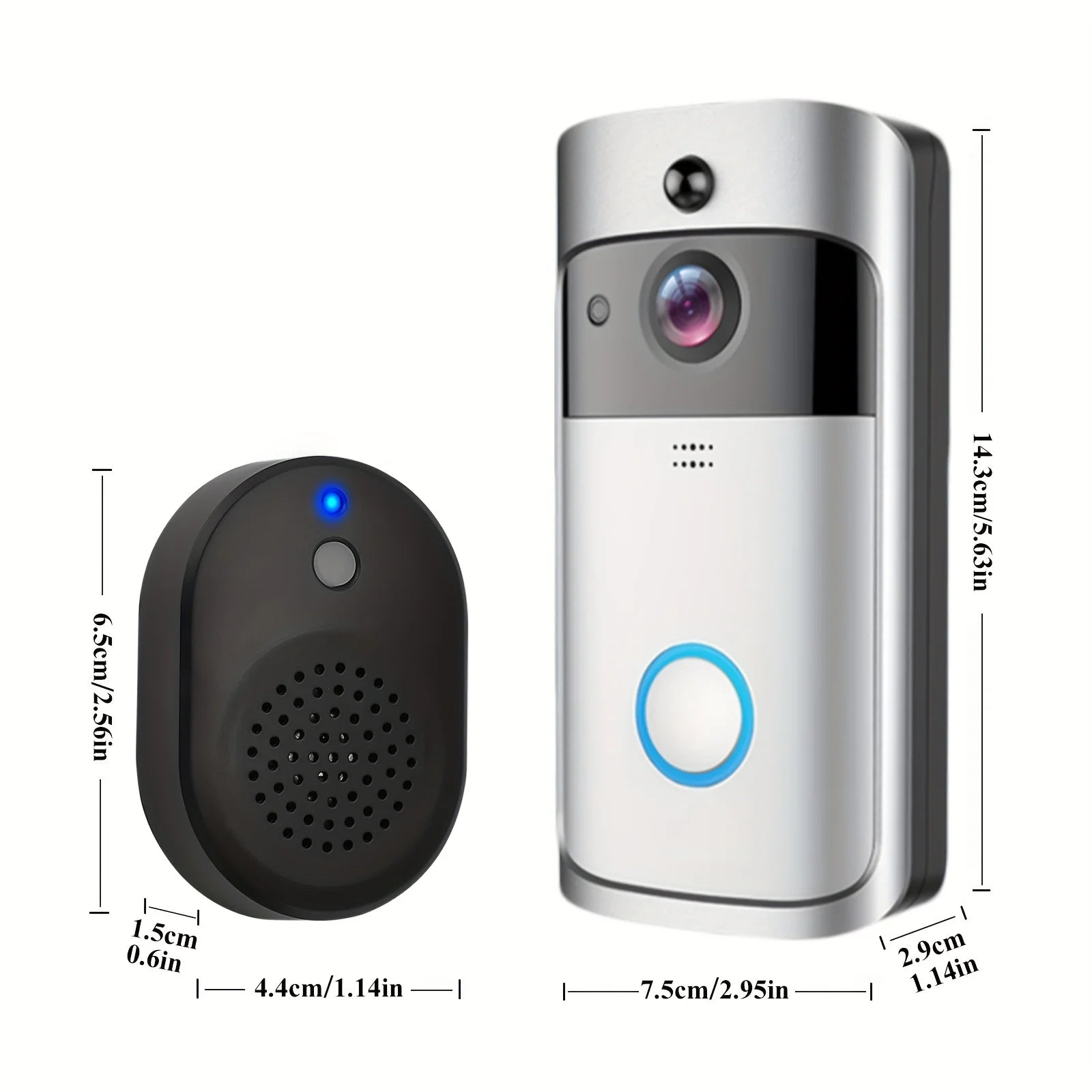 Smart Home Doorbell Camera WIFI Intercom With Cloud Storage, WIFI Video Doorbell, Night Vision, 2 - Way Audio, Battery Powered - Amazing Gadgets Outlet
