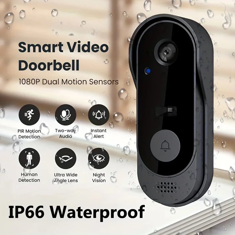 Smart Home WIFI Doorbell With Camera Waterproof 1080P HD IR Night Vision Wireless Doorbell Security Monitor Alarm Video Intercom - Amazing Gadgets Outlet