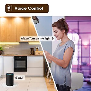 Smart LED Under Cabinet Lights Work with Alexa Siri Echo Google, Under Cabinet Lighting Warm to Cool White Strip, App or Voice Control 3 Lights Bar Kit for Kitchen Unit Light, Shelf, Counter Cupboard - Amazing Gadgets Outlet