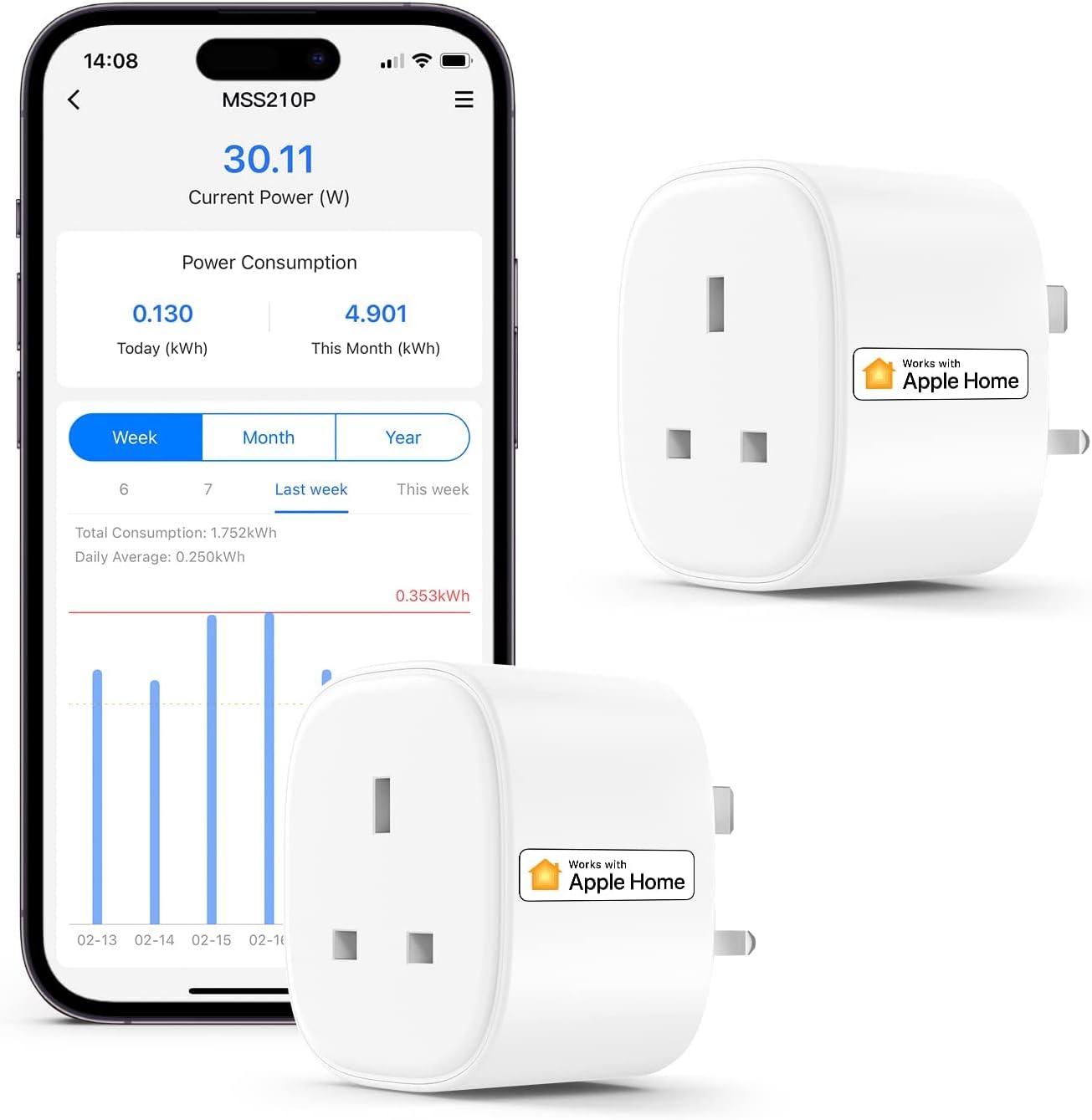 Smart Plug Works with Apple HomeKit Siri, Alexa, Google Home Refoss WiFi Smart Plug Socket with Energy Monitoring Wireless Remote Control Timer Plug No Hub Required 13A,4 Packs - Amazing Gadgets Outlet