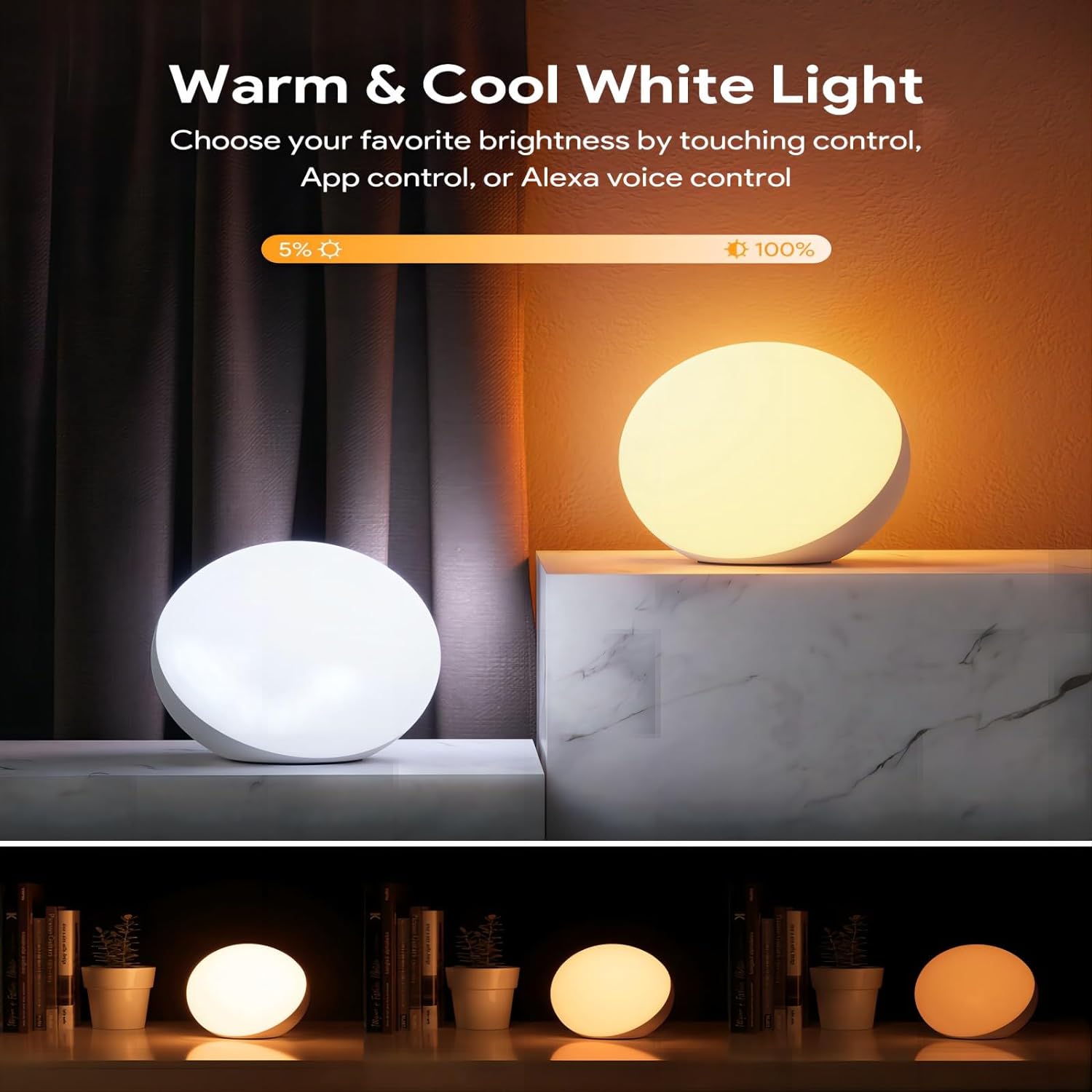 Smart Table Lamp, Dimmable Desk Lamp with App/Voice Control, LED RGB Color Changing Touch Lamp, Night Lamp for Bedroom Compatible with Alexa and Google Home - Amazing Gadgets Outlet