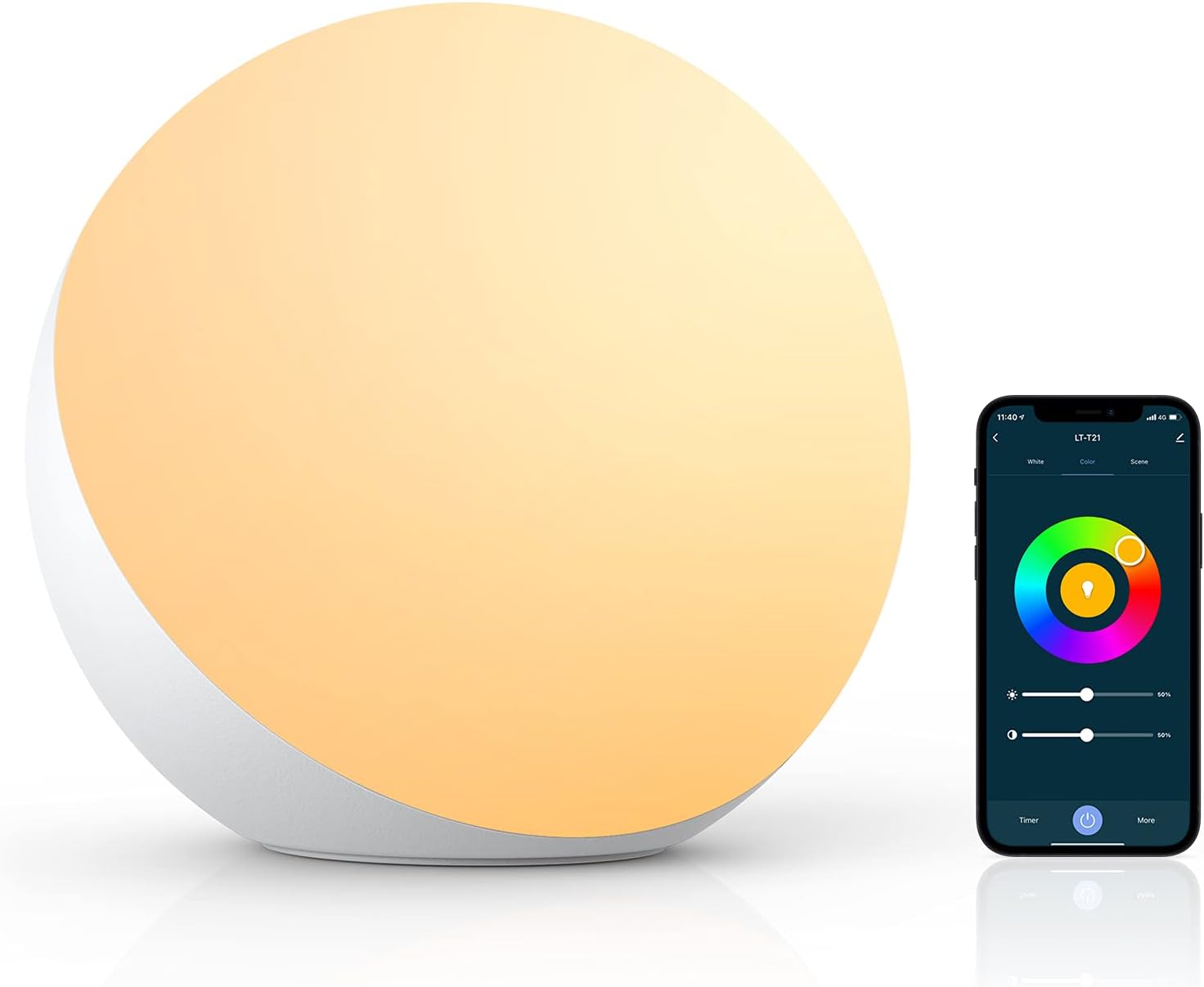 Smart Table Lamp, Dimmable Desk Lamp with App/Voice Control, LED RGB Color Changing Touch Lamp, Night Lamp for Bedroom Compatible with Alexa and Google Home - Amazing Gadgets Outlet