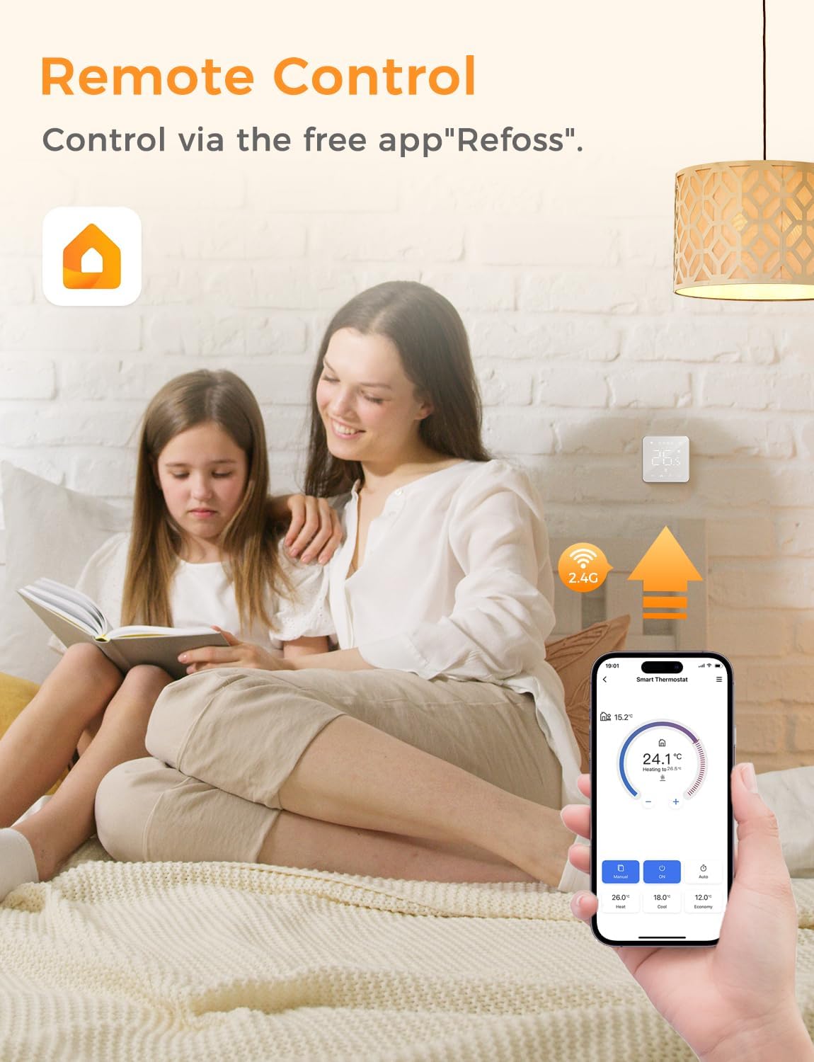 Smart Thermostat for Combi Boiler/Water Underfloor Heating, WiFi Thermostat Works with Apple HomeKit Siri, Alexa, Google Home, Support Programmer No Hub Required - White - Pack of 1 - 240 V - Amazing Gadgets Outlet