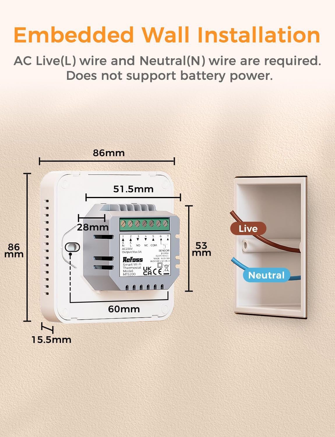 Smart Thermostat for Combi Boiler/Water Underfloor Heating, WiFi Thermostat Works with Apple HomeKit Siri, Alexa, Google Home, Support Programmer No Hub Required - White - Pack of 1 - 240 V - Amazing Gadgets Outlet