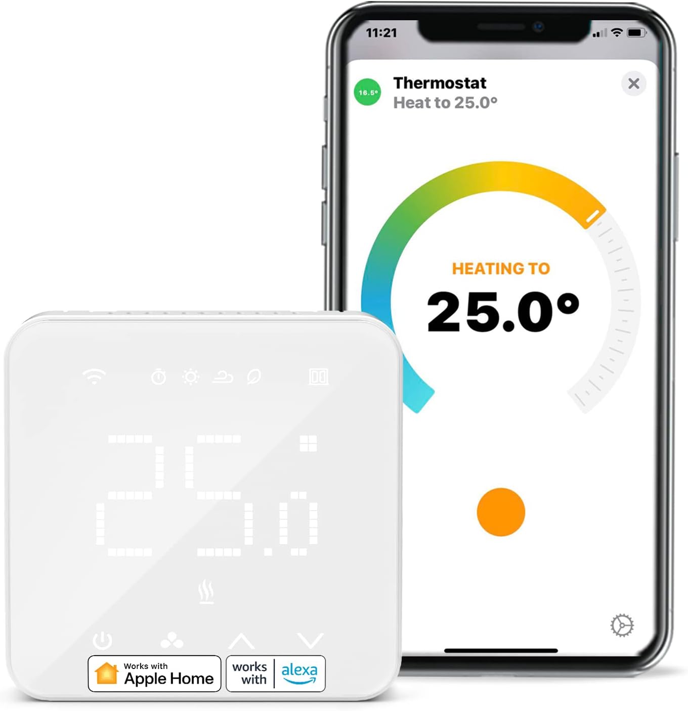 Smart Thermostat for Combi Boiler/Water Underfloor Heating, WiFi Thermostat Works with Apple HomeKit Siri, Alexa, Google Home, Wired Installation, Support Remote Smart Heating Control - Amazing Gadgets Outlet