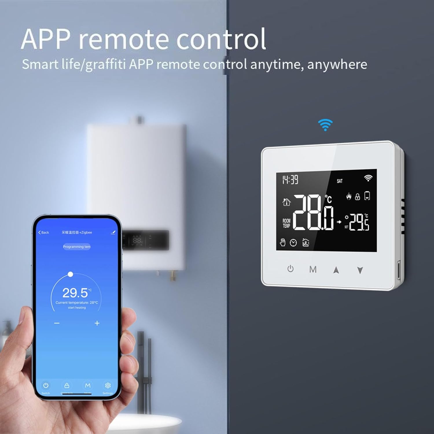 Smart Thermostat, Tuya Zigbee Thermostat Temperature Controller Powered By Battery for Electric Heating - Amazing Gadgets Outlet