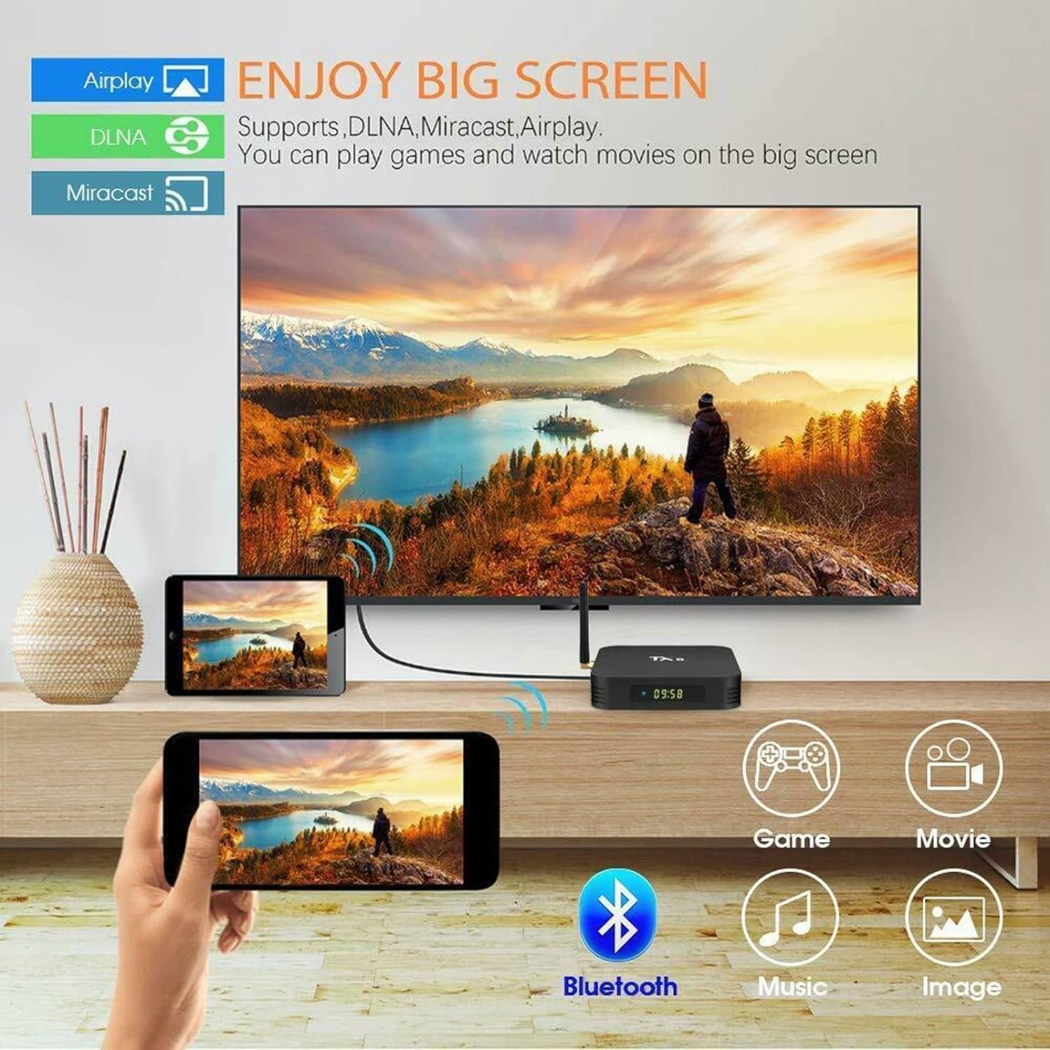 Smart TV Box, Android 10.0 TV Box TX6 Android TV Box 4GB DDR3 32GB EMMC Dual Wifi 2.4G Quad Core 3D 4K Ultra HD H.265 USB3.0 - Amazing Gadgets Outlet