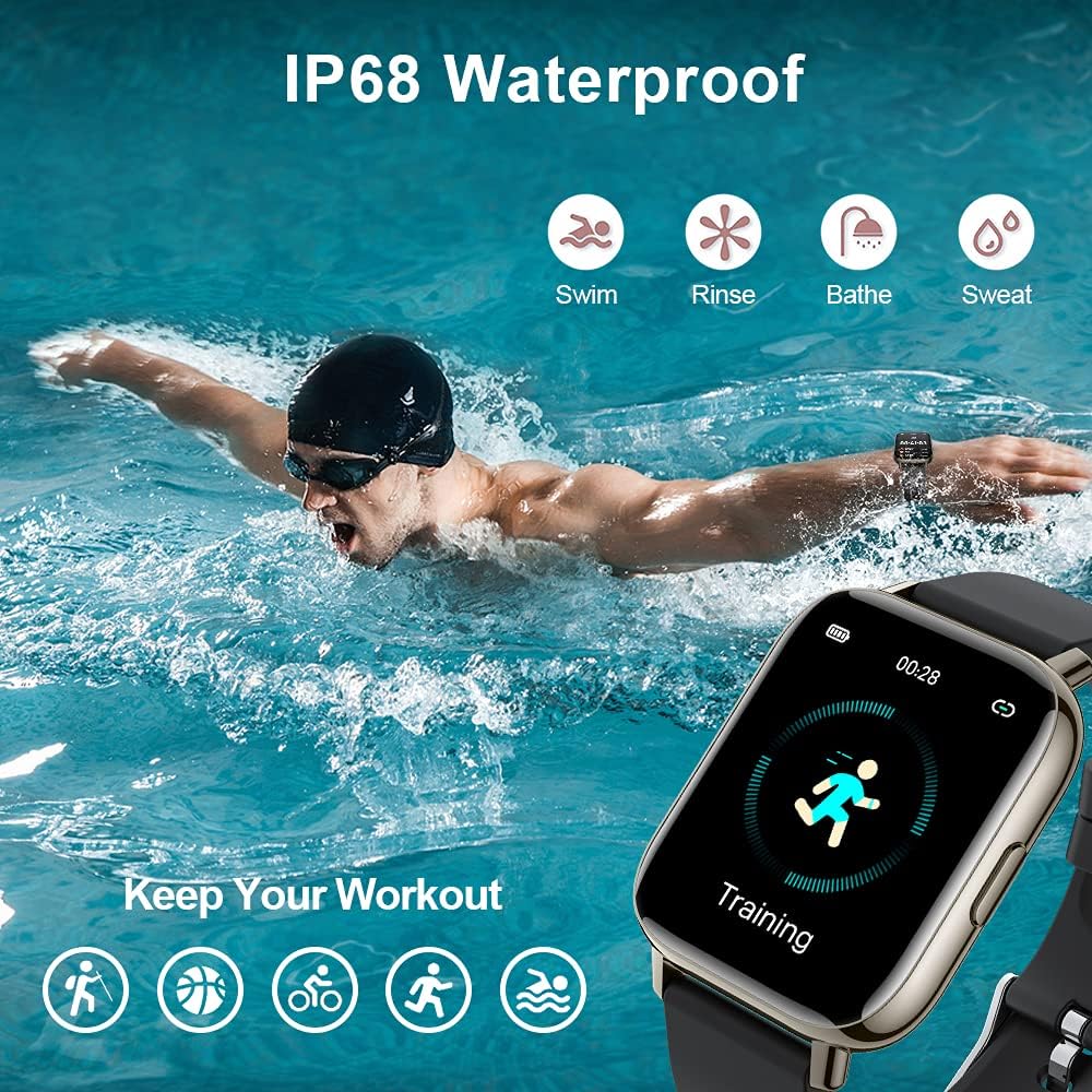 Smart Watch 2021, Pedometer Activity/Fitness Tracker 1.69" Touch Screen Heart Rate Sleep Monitor, IP68 Waterproof Smartwatch, 24 Modes, for Men Women for Android iOS - Amazing Gadgets Outlet