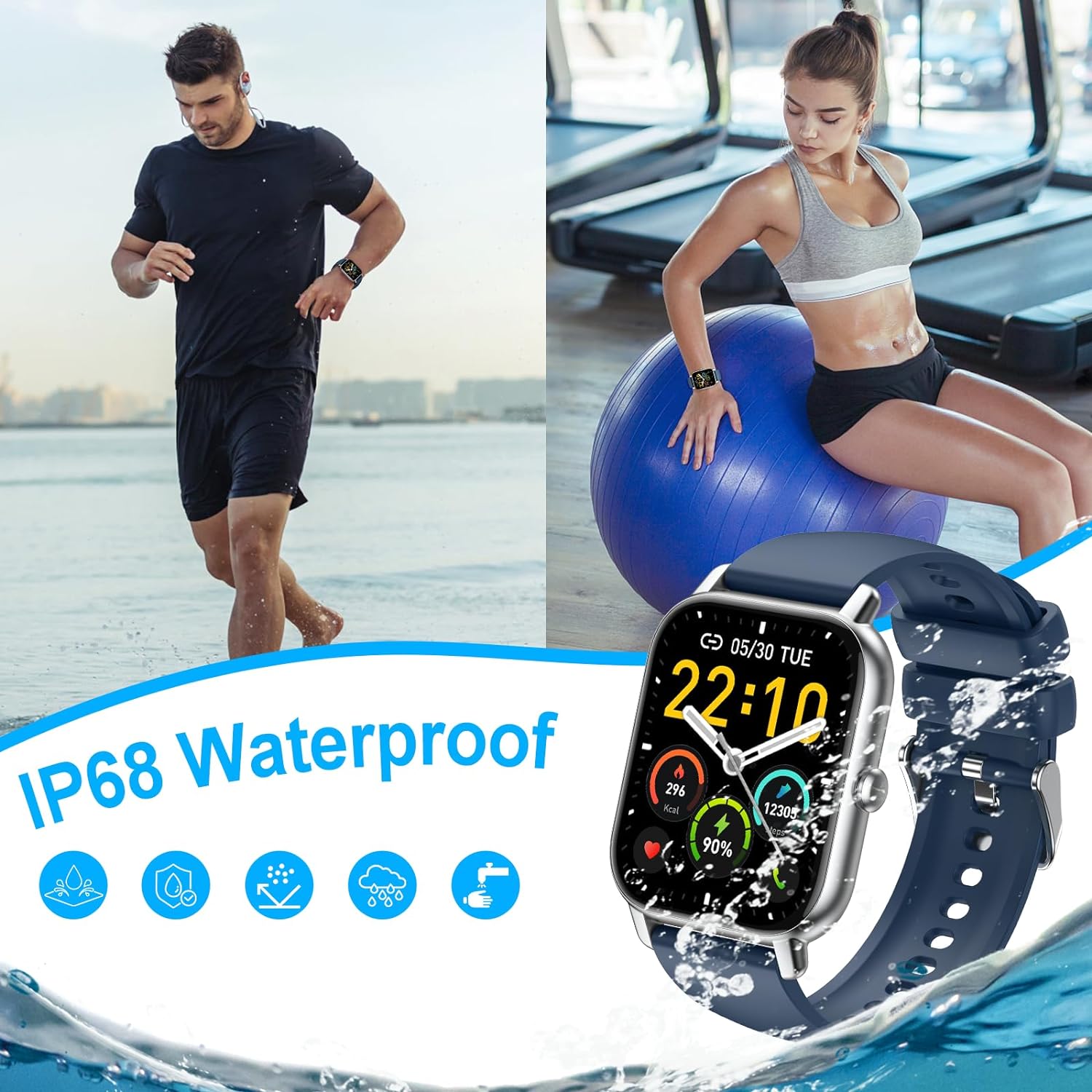 Smart Watch Answer/Make Calls, 1.85" Smart Watches for Women and Men, Fitness Watch SpO2/Heart Rate/Sleep Monitor, 112 Sport Modes, Calorie/Step Counter, IP7 Waterproof Fitness Tracker for Android iOS - Amazing Gadgets Outlet