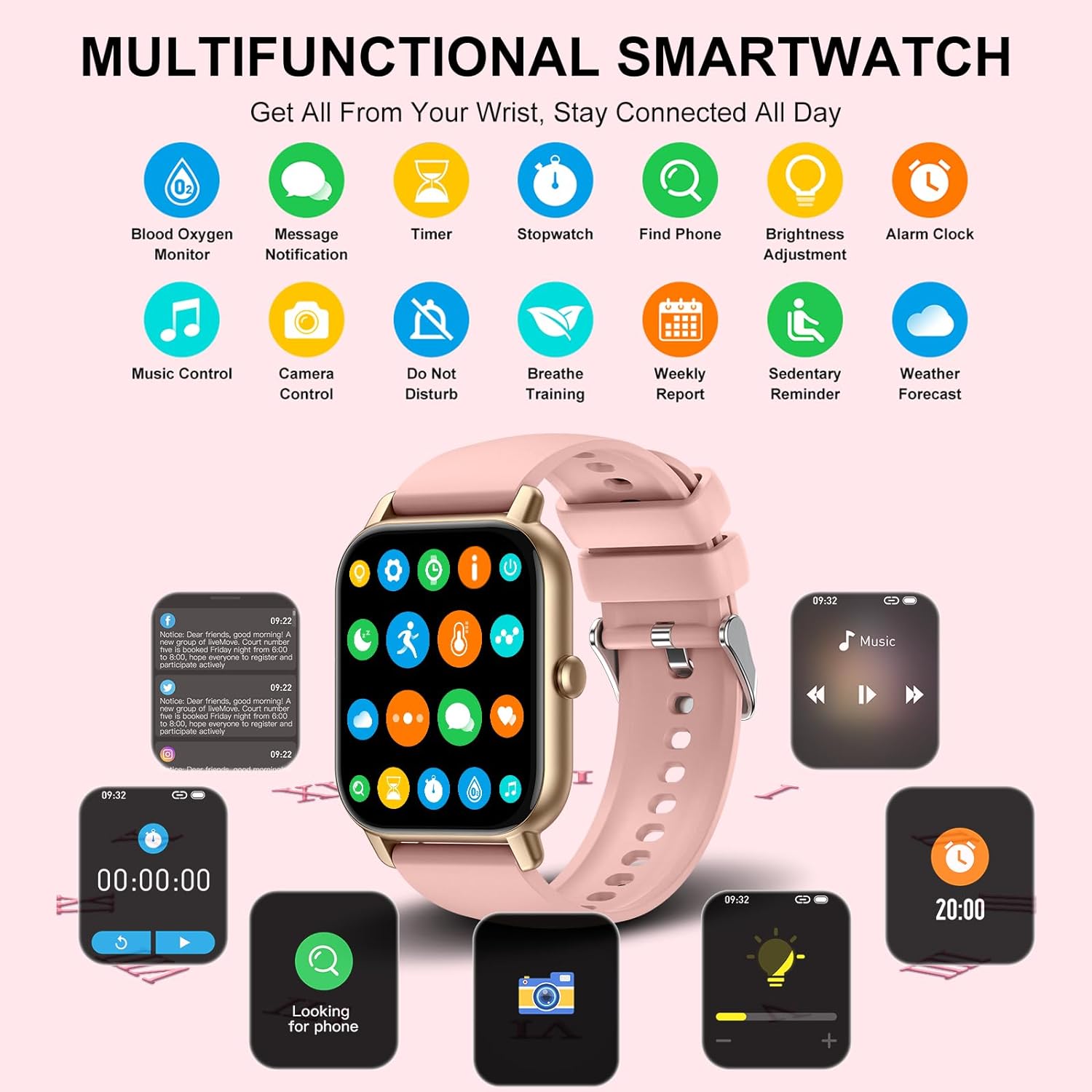 Smart Watch Answer/Make Calls, 1.85" Smart Watches for Women and Men, Fitness Watch SpO2/Heart Rate/Sleep Monitor, 112 Sport Modes, Calorie/Step Counter, IP7 Waterproof Fitness Tracker for Android iOS - Amazing Gadgets Outlet