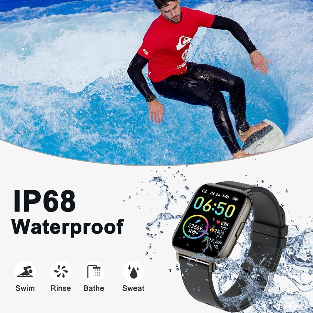 Smart Watch, Fitness Tracker 1.69" Touch Screen Fitness Watch with Heart Rate Sleep Monitor, Step Counter for Men Women Activity Trackers IP68 Waterproof Smartwatch Sports for iOS Android - Amazing Gadgets Outlet