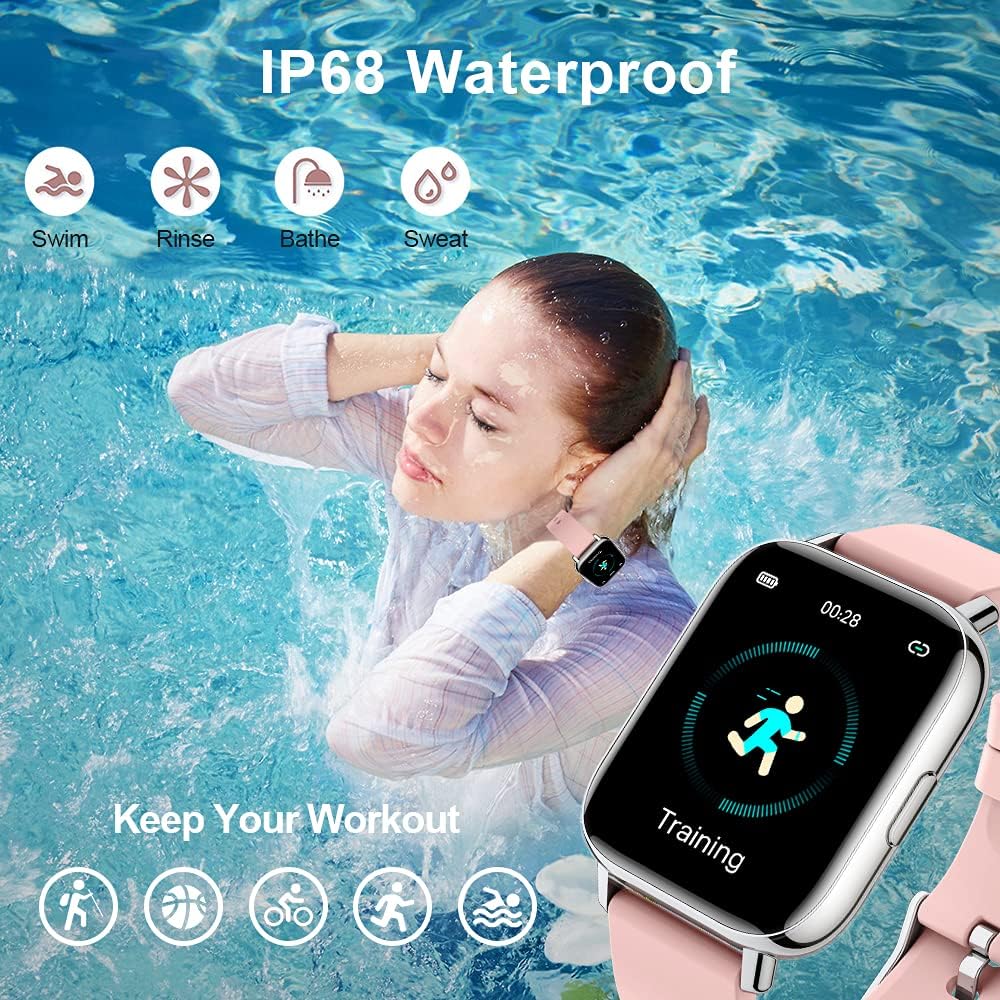 Smart Watch, Fitness Tracker 1.69" Touch Screen Heart Rate Sleep Monitor, IP68 Waterproof Fitness Watch Smartwatch, 24 Modes, Pedometer Activity Trackers Smart Watch for Men Women for Android iOS - Amazing Gadgets Outlet