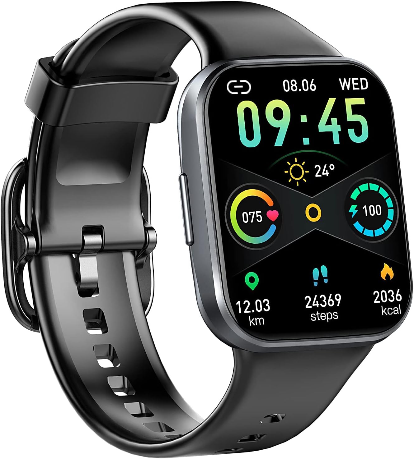 Smart Watch for Men Women, 1.69" Fitness Watch with Heart Rate Sleep Monitor/Step Counter, 2024 Fitness Tracker Smartwatch with 25 Sports Modes, IP68 Waterproof Activity Trackers for iOS Android - Black - Amazing Gadgets Outlet