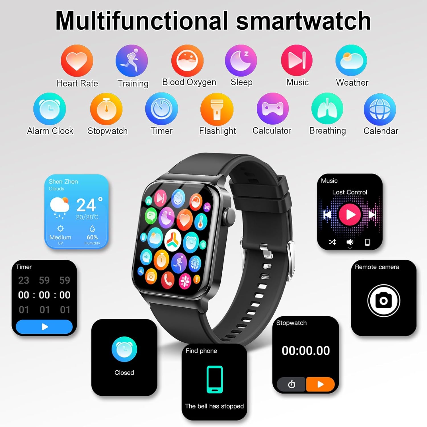 Smart Watch for Men Women Answer/Make Calls, 1.85" Touch Screen Smart Watches with Step Counter, Heart Rate Sleep Monitor, 110+ Sport Modes, Fitness Tracker, IP68 Waterproof Smartwatch for Android iOS - Amazing Gadgets Outlet