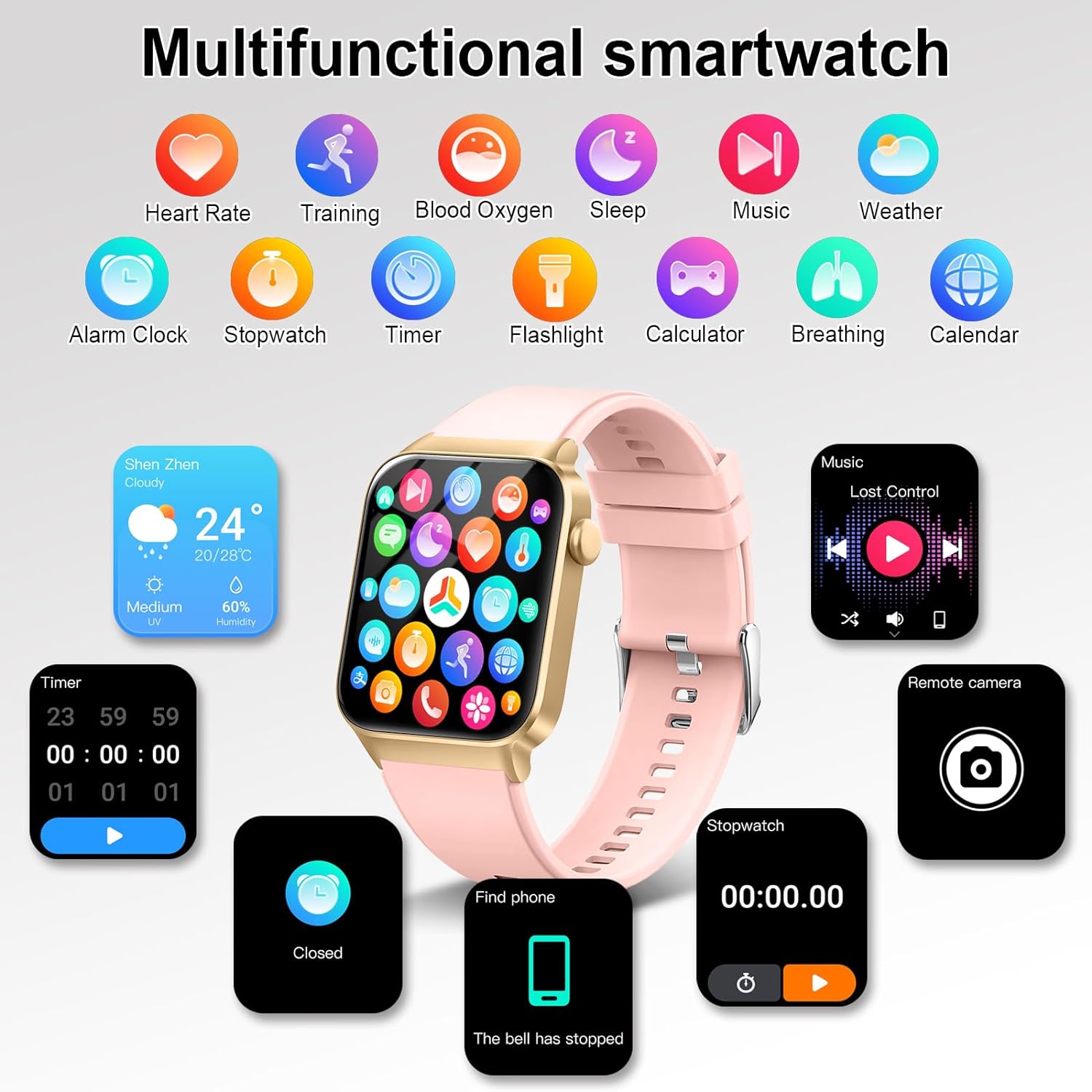 Smart Watch for Men Women Answer/Make Calls, 1.85" Touch Screen Smart Watches with Step Counter, Heart Rate Sleep Monitor, 110+ Sport Modes, Fitness Tracker, IP68 Waterproof Smartwatch for Android iOS - Amazing Gadgets Outlet