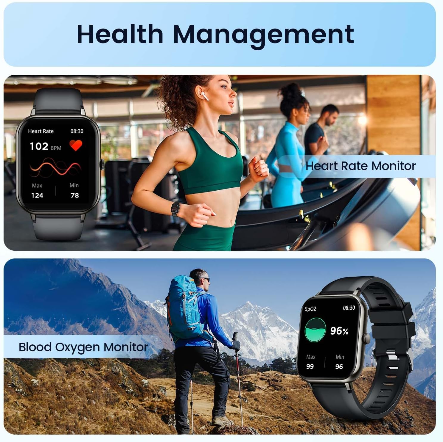 Smartwatch Fitness Tracker for Women Men: 1.83" Smart Watch Answer Make Calls with Heart Rate Sleep Monitor 100+ Sport Mode Calorie Step Counter IP67 Waterproof Activity Tracker Compatible IOS Android - Amazing Gadgets Outlet